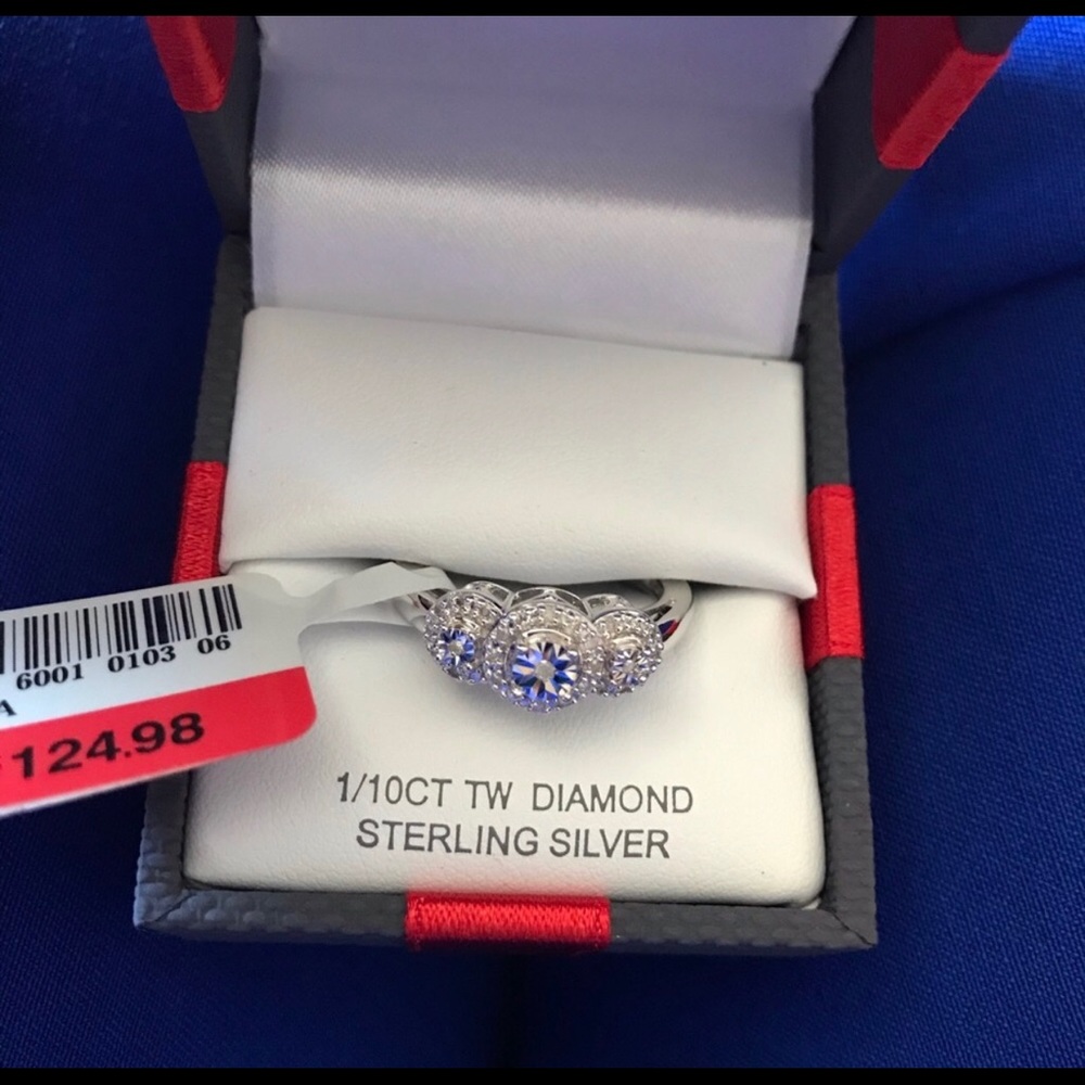 SALE /1/10 karat Diamond Ring-Sterling Silver
